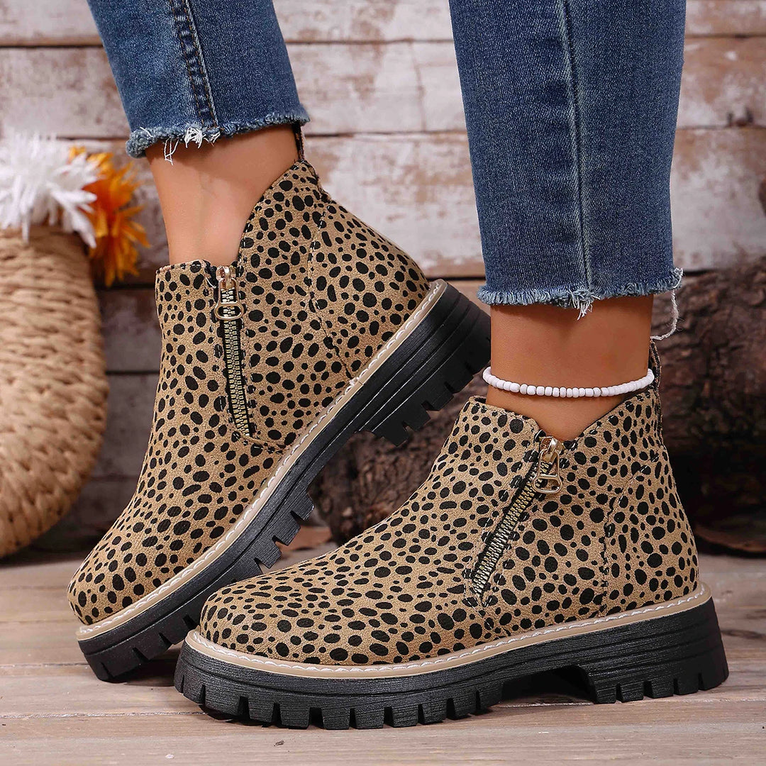 Ninon | Bottines Léopard à Talon Carré