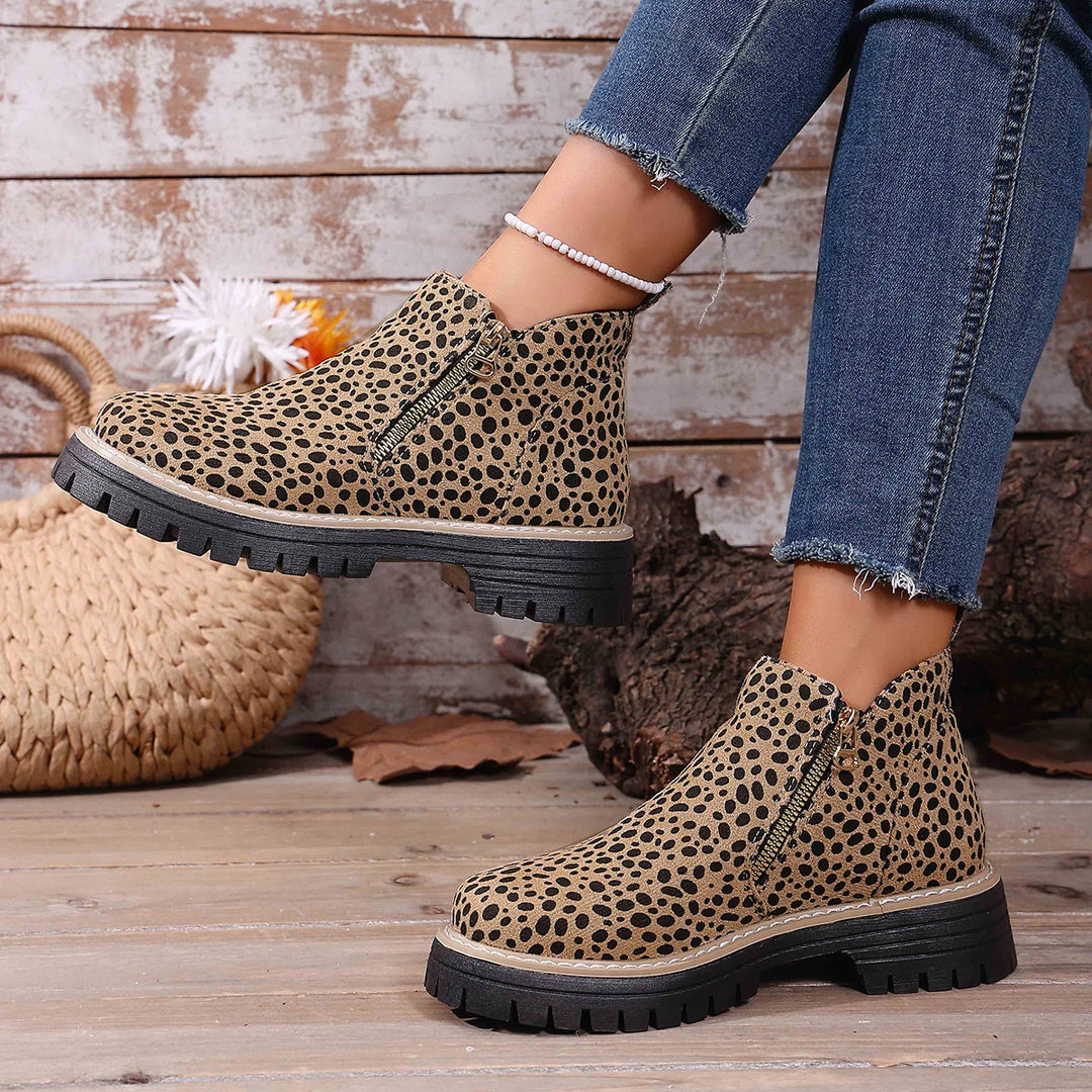 Ninon | Bottines Léopard à Talon Carré