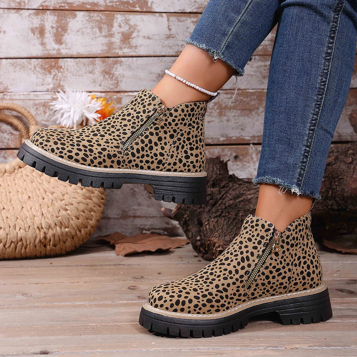 Ninon | Bottines Léopard à Talon Carré
