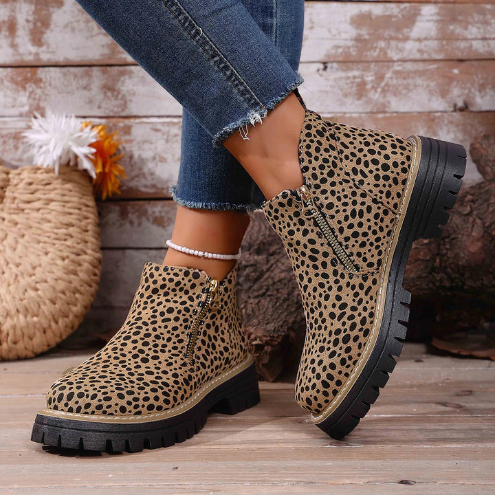 Ninon | Bottines Léopard à Talon Carré