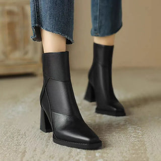 Eugénie | Bottines à Bout Carré et Zip Arrière
