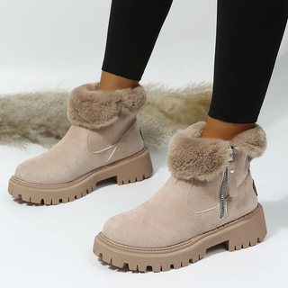 Maylis | Bottines Fourrées à Semelle Crantée - Kaki