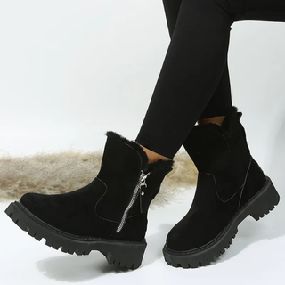 Maylis | Bottines Fourrées à Semelle Crantée - Noir