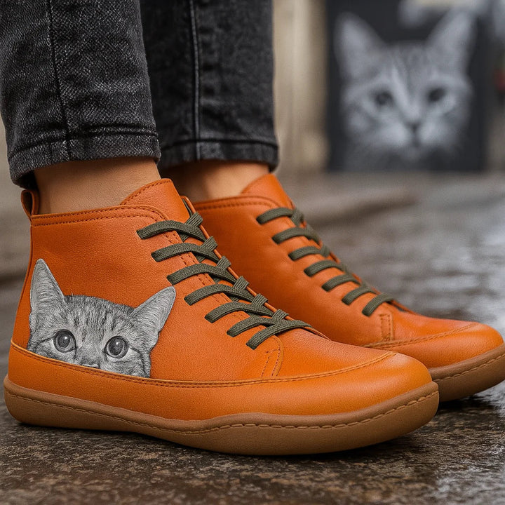Mirabelle | Bottines Orthopédiques à Motif Chat