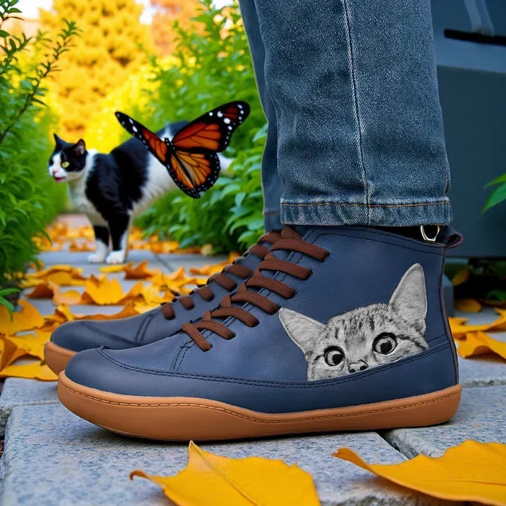 Mirabelle | Bottines Orthopédiques à Motif Chat