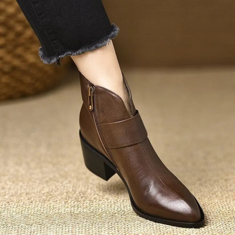 Bérénice | Bottines Pointues à Boucle Dorée
