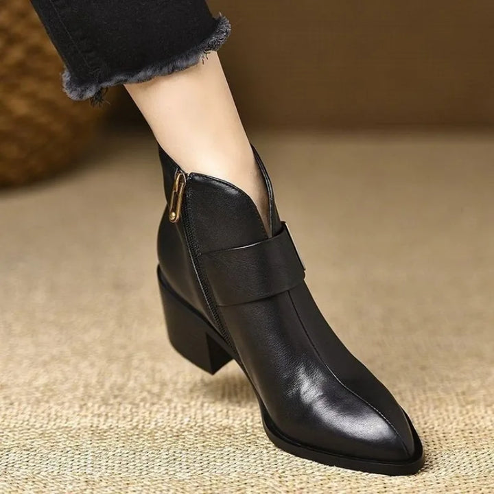 Bérénice | Bottines Pointues à Boucle Dorée