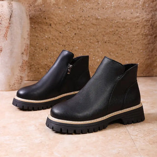 Rosalie | Bottines à Plateau et Zip Latéral - Noir