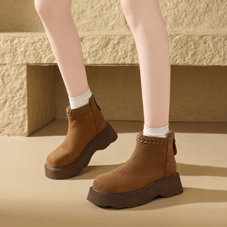 Rosine | Bottines Plateforme Fourrées à Zip Arrière