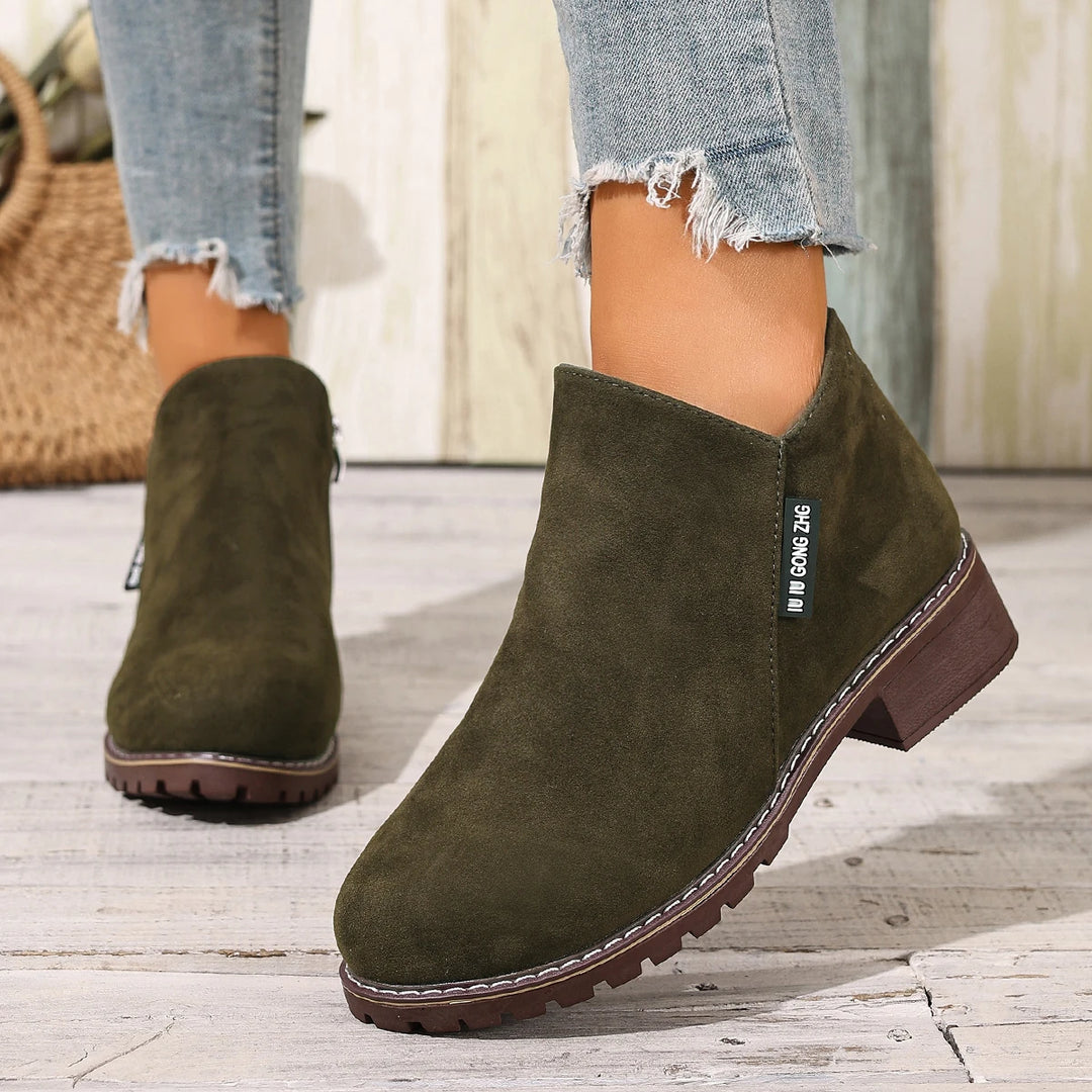 Adèle | Bottines à Plateforme et Talon Épais - Vert
