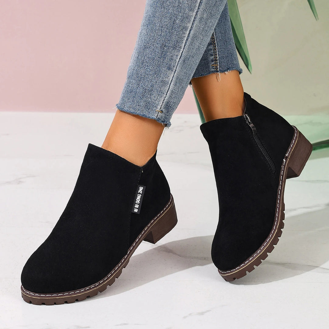 Adèle | Bottines à Plateforme et Talon Épais - Noir