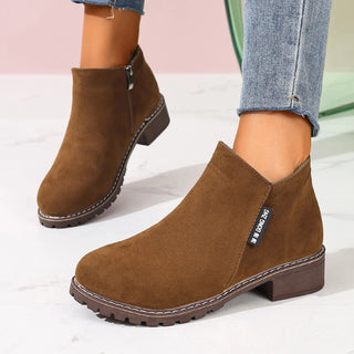 Adèle | Bottines à Plateforme et Talon Épais - Marron