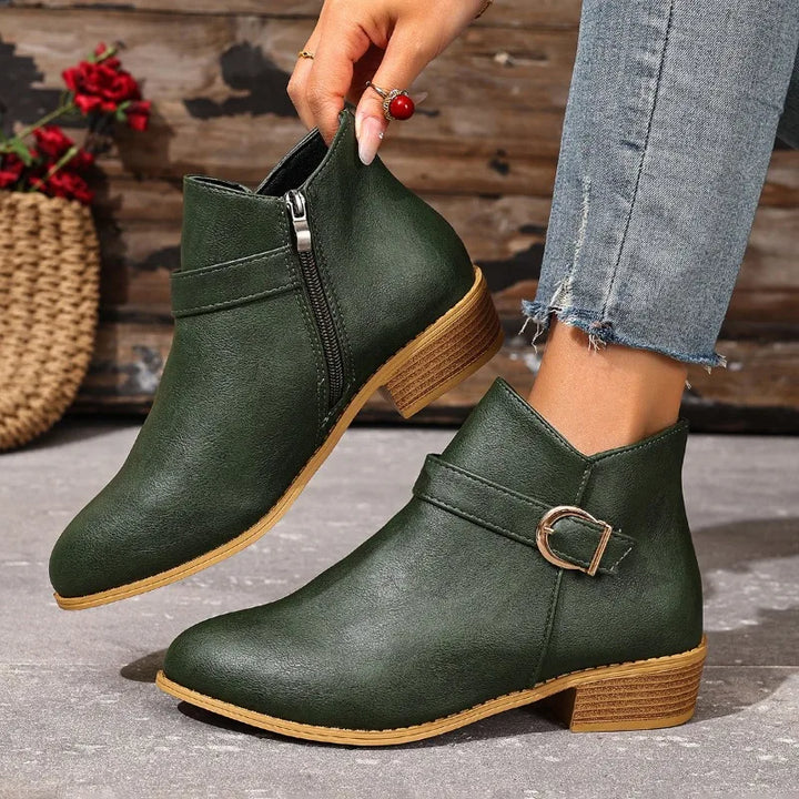 Armelle | Bottines Orthopédiques Pointues à Boucle et Petit Talon