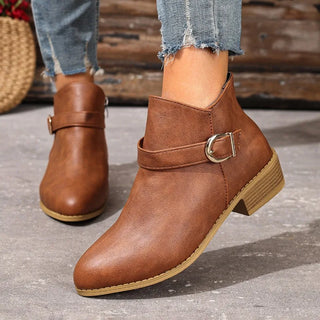 Armelle | Bottines Orthopédiques Pointues à Boucle et Petit Talon