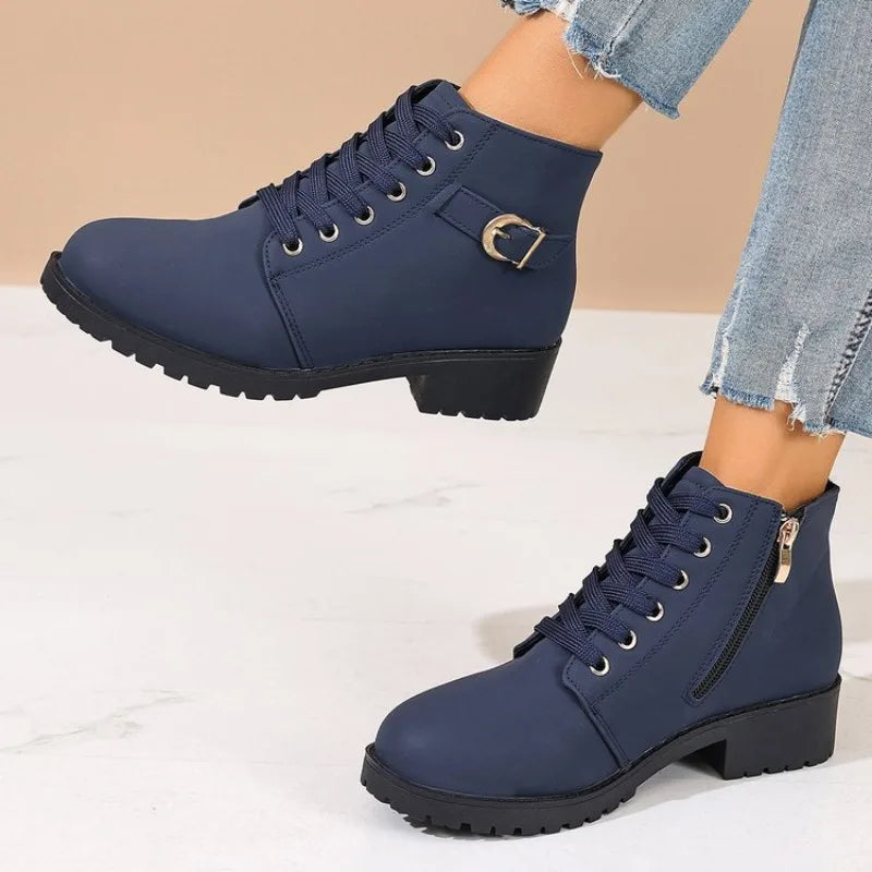 Solène | Bottines Rangers à Lacets et Zip