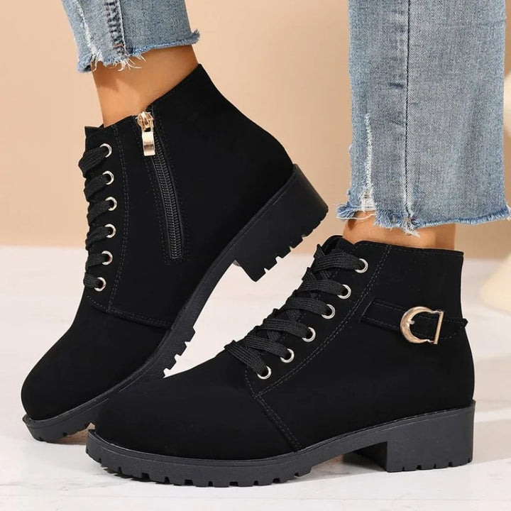 Solène | Bottines Rangers à Lacets et Zip