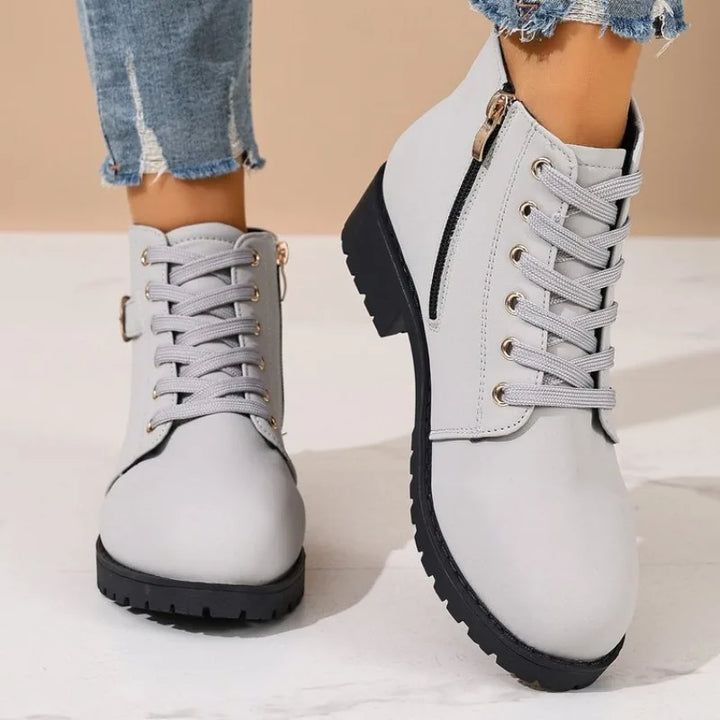 Solène | Bottines Rangers à Lacets et Zip