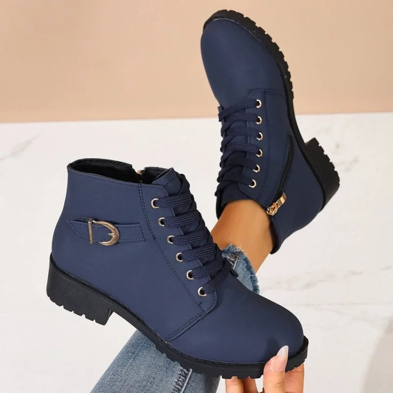 Solène | Bottines Rangers à Lacets et Zip