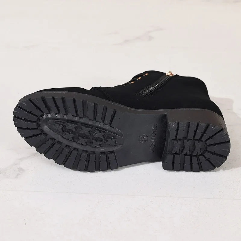 Solène | Bottines Rangers à Lacets et Zip