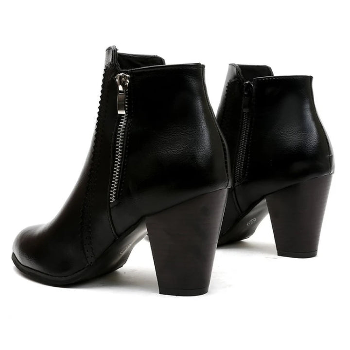 Margaux | Bottines Rétro à Talon Carré et Zip