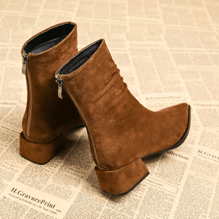 Hortense | Bottines en Suédine à Bout Pointu