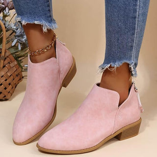 Roxane | Bottines à Talon Bloc et Zip Arrière