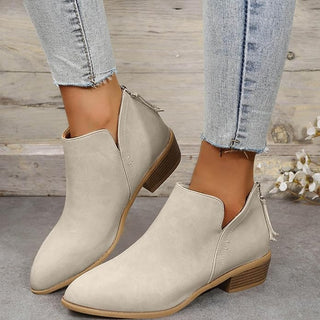 Roxane | Bottines à Talon Bloc et Zip Arrière
