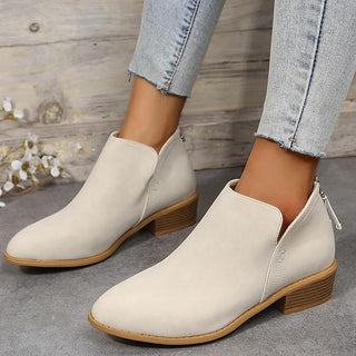 Roxane | Bottines à Talon Bloc et Zip Arrière