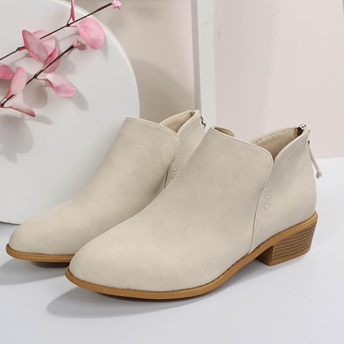 Roxane | Bottines à Talon Bloc et Zip Arrière