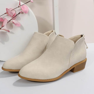 Roxane | Bottines à Talon Bloc et Zip Arrière