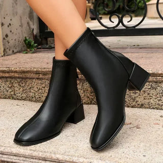 Victoire | Bottines à Talon Bloc et Zip Arrière