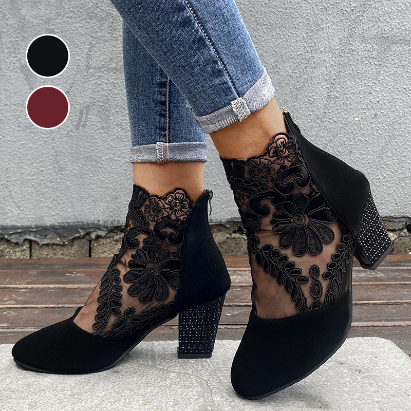 Joséphine bottines à talon en dentelle Léonie Varenne vue 1