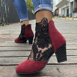 Joséphine bottines à talon en dentelle Léonie Varenne vue 2