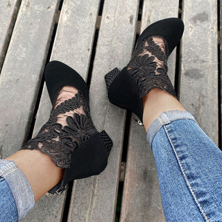 Joséphine bottines à talon en dentelle Léonie Varenne vue 3