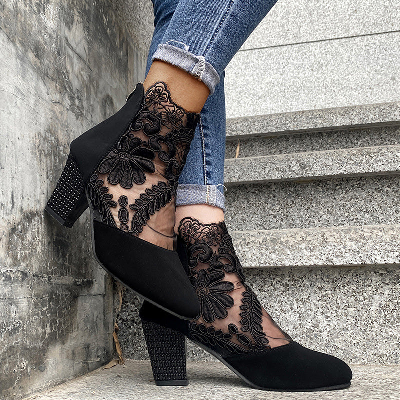 Joséphine bottines à talon en dentelle Léonie Varenne vue 5