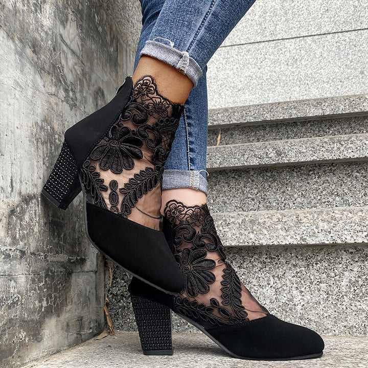 Joséphine bottines à talon en dentelle Léonie Varenne vue 5