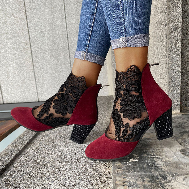 Joséphine bottines à talon en dentelle Léonie Varenne vue 6