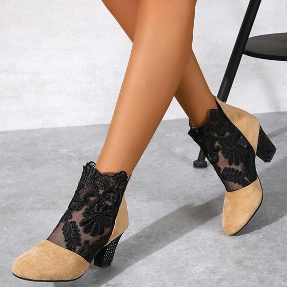 Joséphine bottines à talon en dentelle Léonie Varenne vue 8
