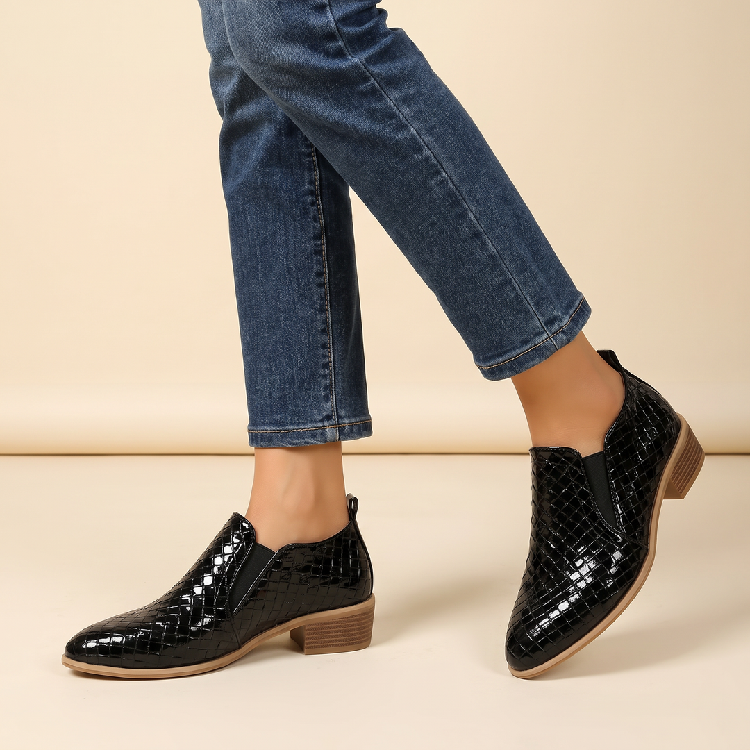 Églantine | Bottines Tressées à Talon Bloc