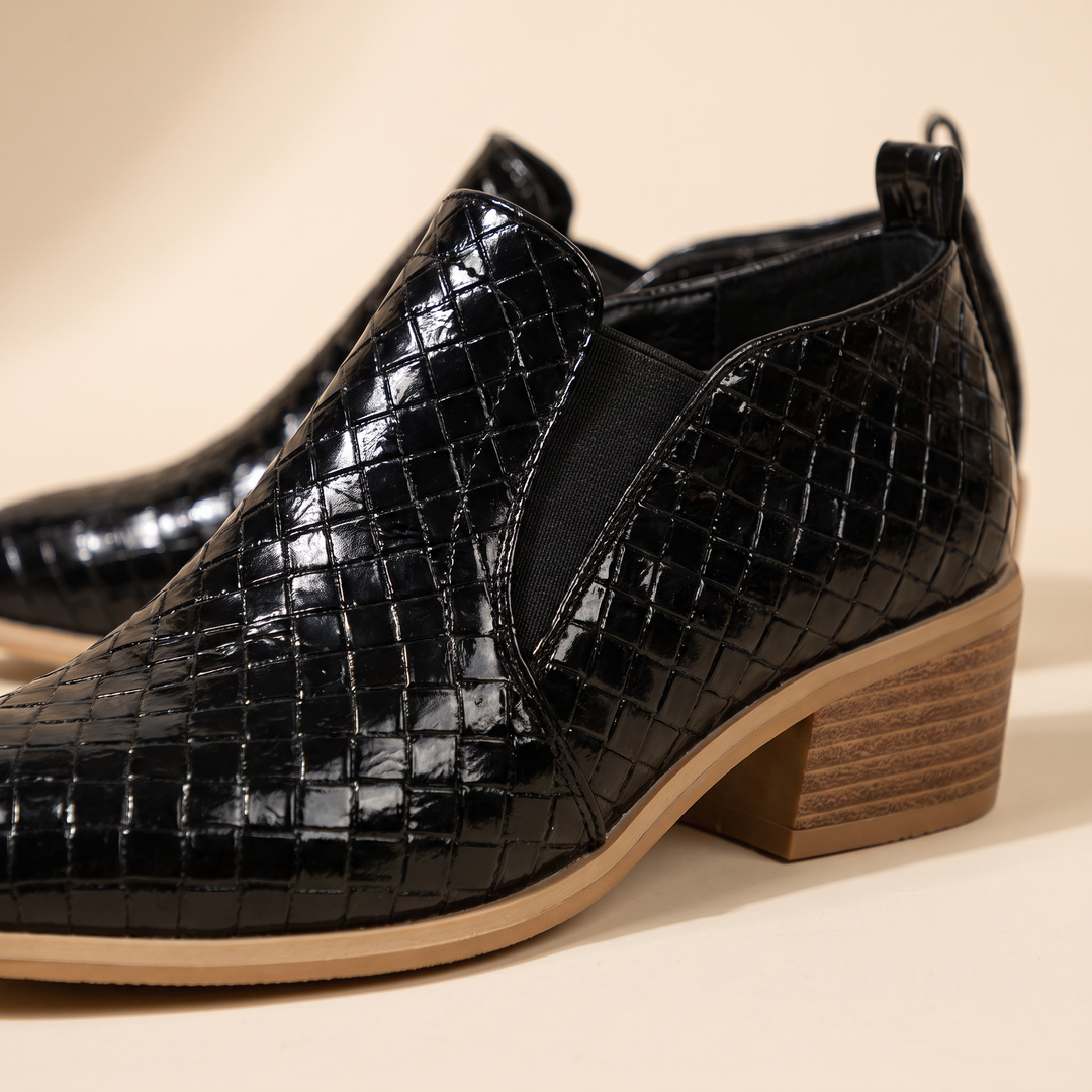 Églantine | Bottines Tressées à Talon Bloc