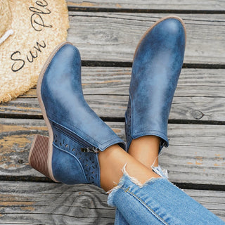 Garance | Bottines Western à Talon Mi-Haut — Bleu