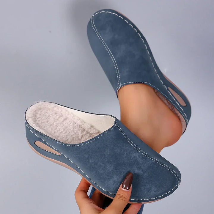 Mathilde | Chaussons Orthopédiques Doublés Peluche — Bleu
