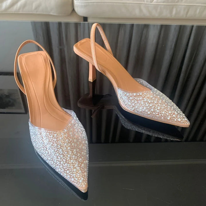 Margot escarpins à bride arrière et strass Léonie Varenne vue 1