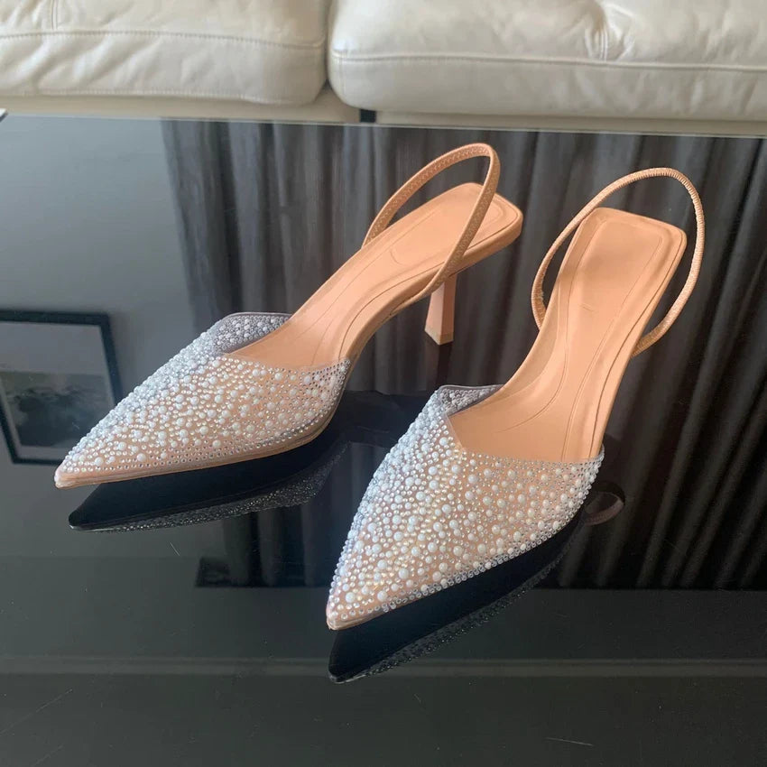 Margot escarpins à bride arrière et strass Léonie Varenne vue 2