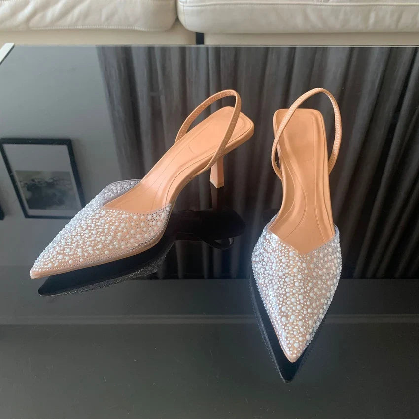 Margot escarpins à bride arrière et strass Léonie Varenne vue 4