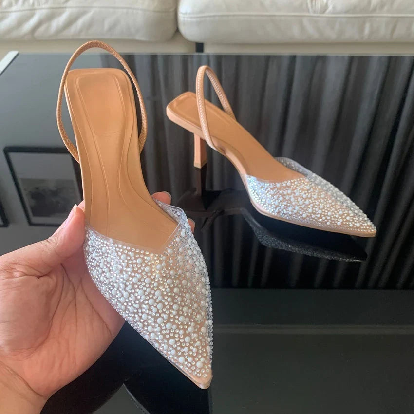 Margot escarpins à bride arrière et strass Léonie Varenne vue 5