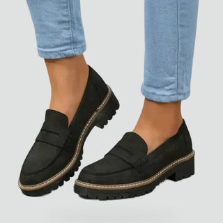 Lucile | Mocassins Confort à Semelle Crantée — Noir