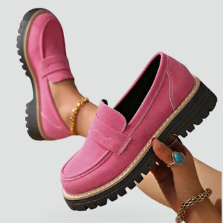 Lucile | Mocassins Confort à Semelle Crantée — Rose