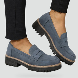 Lucile | Mocassins Confort à Semelle Crantée — Bleu