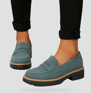 Lucile | Mocassins Confort à Semelle Crantée — Vert
